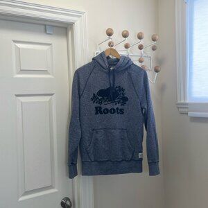 Roots - Casual Cozy Hoodie Sweat Shirt - Grey / Black - XS